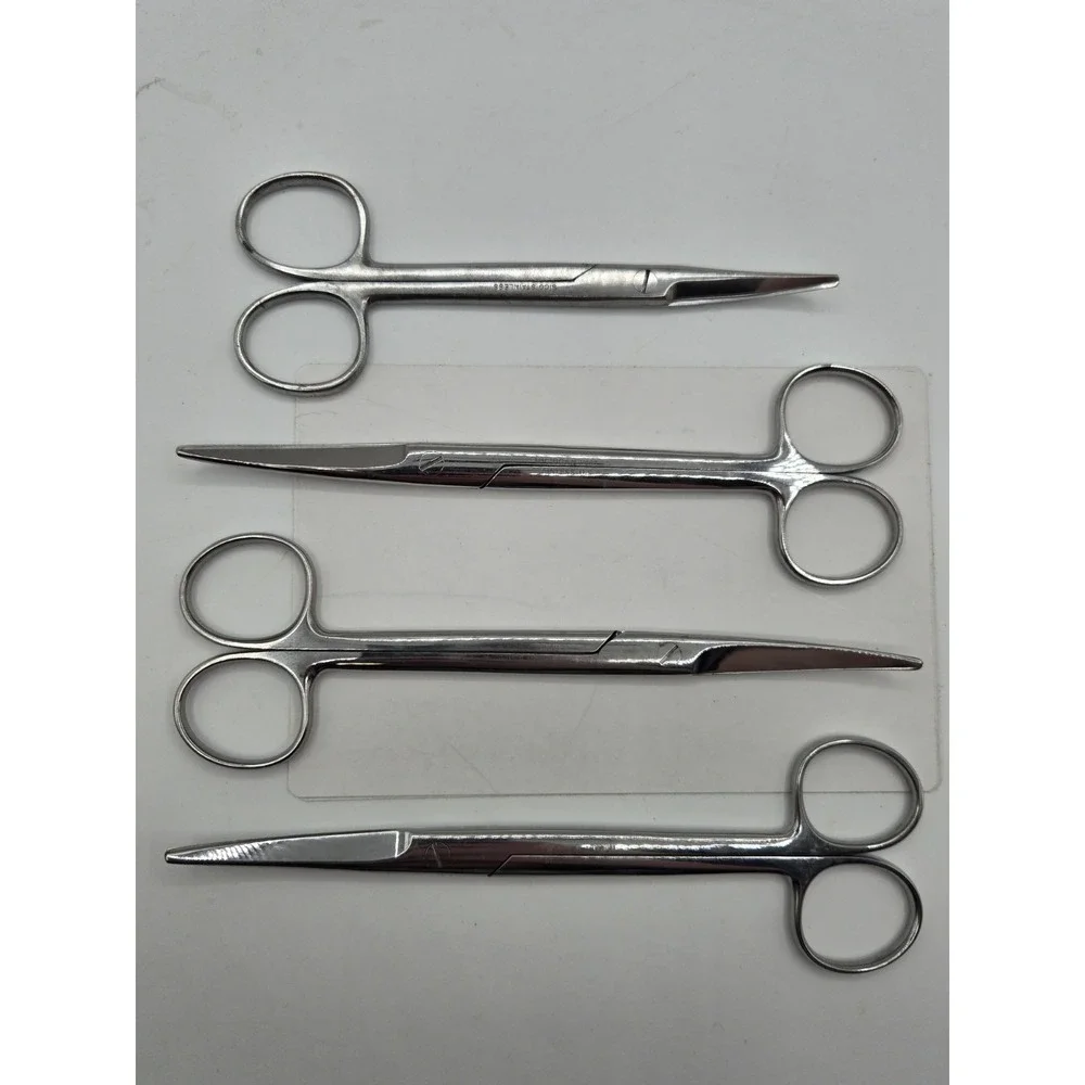 Michigan Sico Stainless Steel Lot Of‎ 4 Pairs Surgical Scissors Assorted Sizes